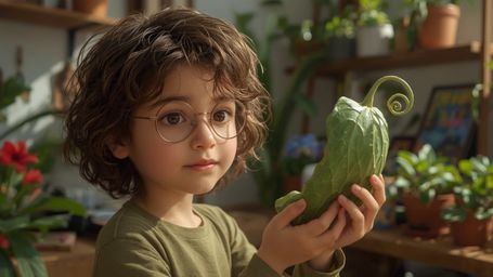 A highly detailed, high-resolution stock photo of a bright-eyed, curious, and inventive young homeschooler, reminiscent of a 