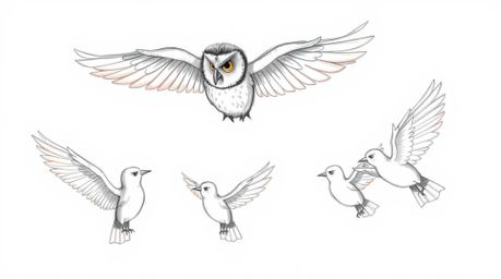 A heartwarming and visually captivating scene depicts a blind owl, rendered in a delightful Pixar aesthetic with soft, detail