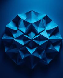 This captivating monochrome image showcases a dramatic 3D geometric pattern reminiscent of folded paper, rendered in a palett