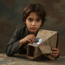 This image showcases exquisite high fashion photography featuring a young boy with bright, curious eyes and smooth skin, meti