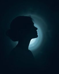 A captivating image evokes a sense of ethereal beauty and mystical wonder.  A person with soft features stands at the tunnel'
