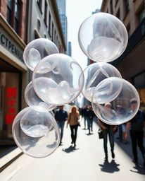 Explore a unique blend of street photography and 3D rendering with these candid shots of translucent, fluid organic blobs flo