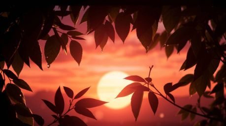 Experience the mesmerizing beauty of a smooth gradient transition in an Isekai anime style, enhanced by silhouetted backlight
