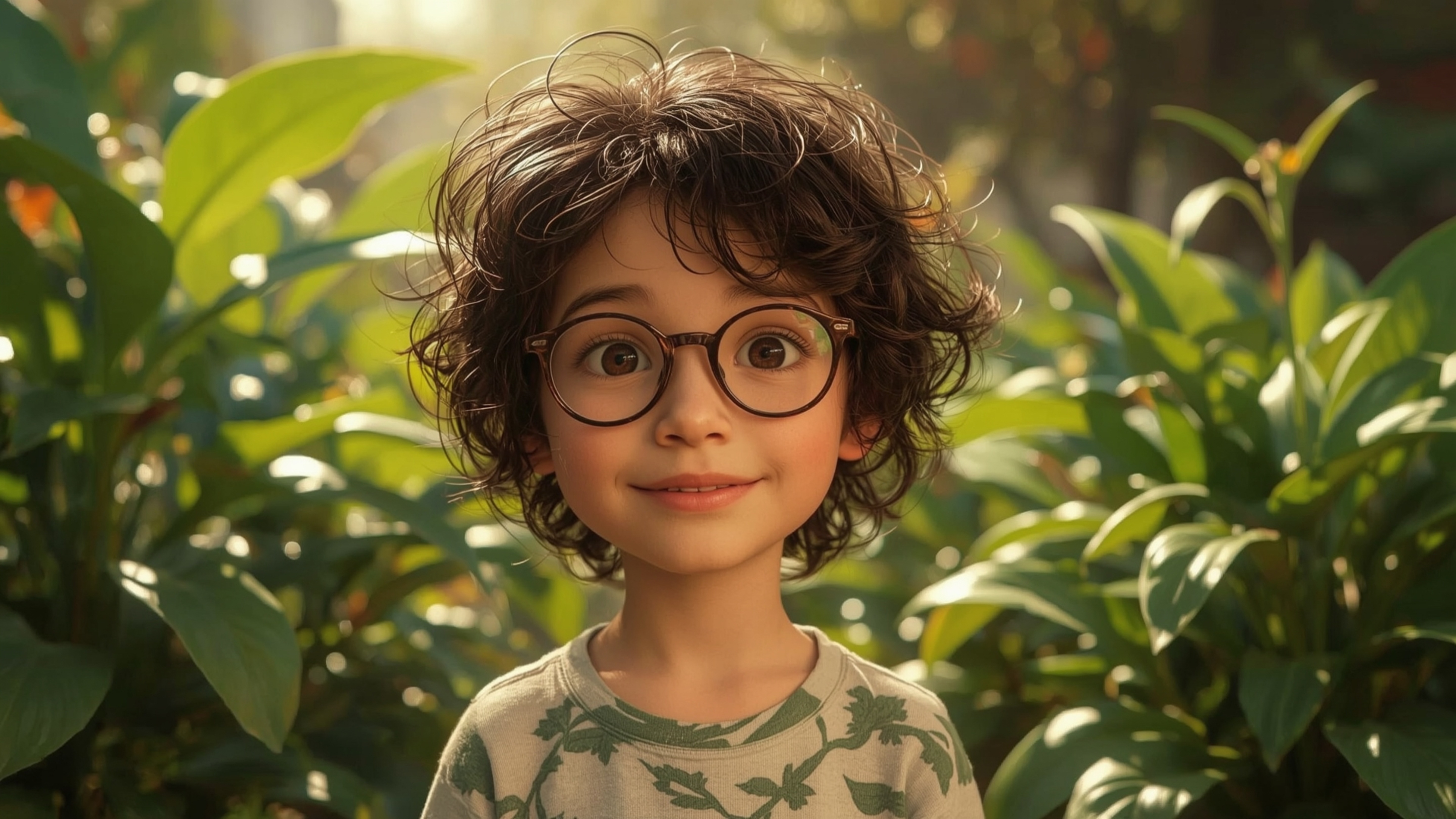 A high-resolution, professional-quality image captures a young, bespectacled homeschooled genius with a gentle, kind face and