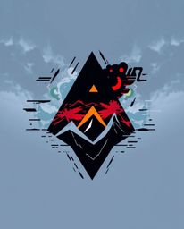 This captivating logo design is inspired by intense dramatic weather, featuring stormy skies and geometric shapes within a di
