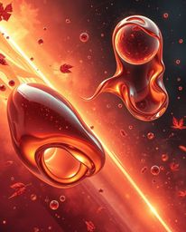 Immerse yourself in a futuristic sci-fi digital painting, bathed in the warm hues of autumn. This artwork features glassy, fl