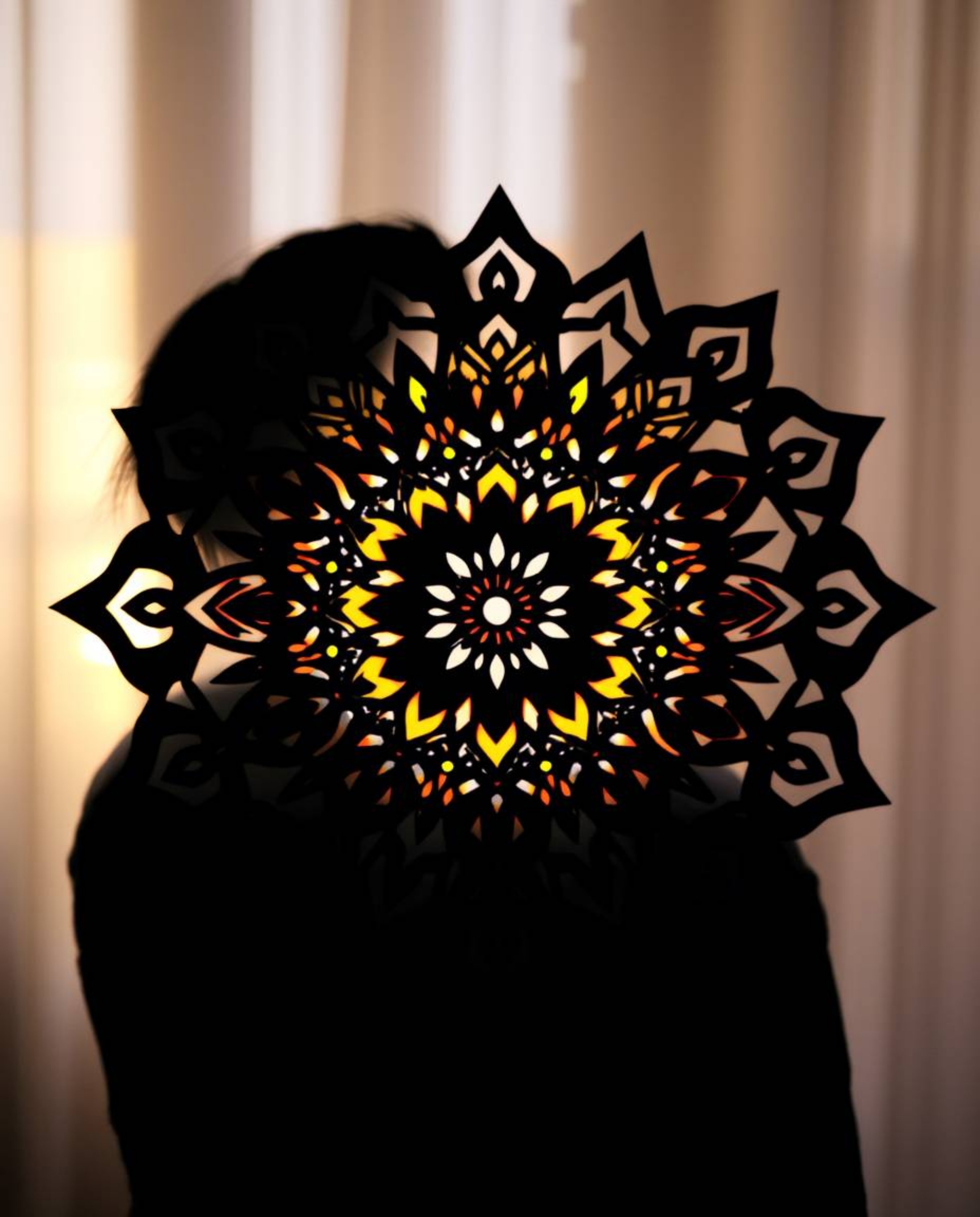 Discover stunning images of silhouetted and vibrant geometric floral mandalas.  These symmetrical designs feature soft, dream