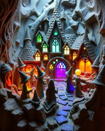 Discover enchanting sculptural clay artwork depicting a magical school brimming with young wizards.  The pieces showcase biol