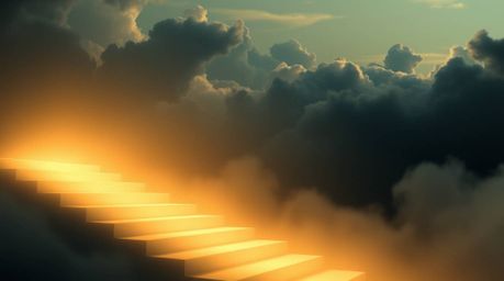 Experience a dreamlike and peaceful scene featuring a smooth gradient transition with contrasting chiaroscuro lighting that i