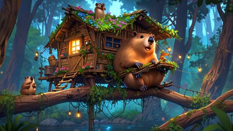 In a heartwarming and visually stunning scene, created with the charm of Pixar and the artistic flair of anime, a benevolent