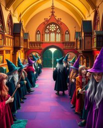 Explore a magical school brimming with young wizards and enchanting aesthetics. This image features a captivating blend of vi