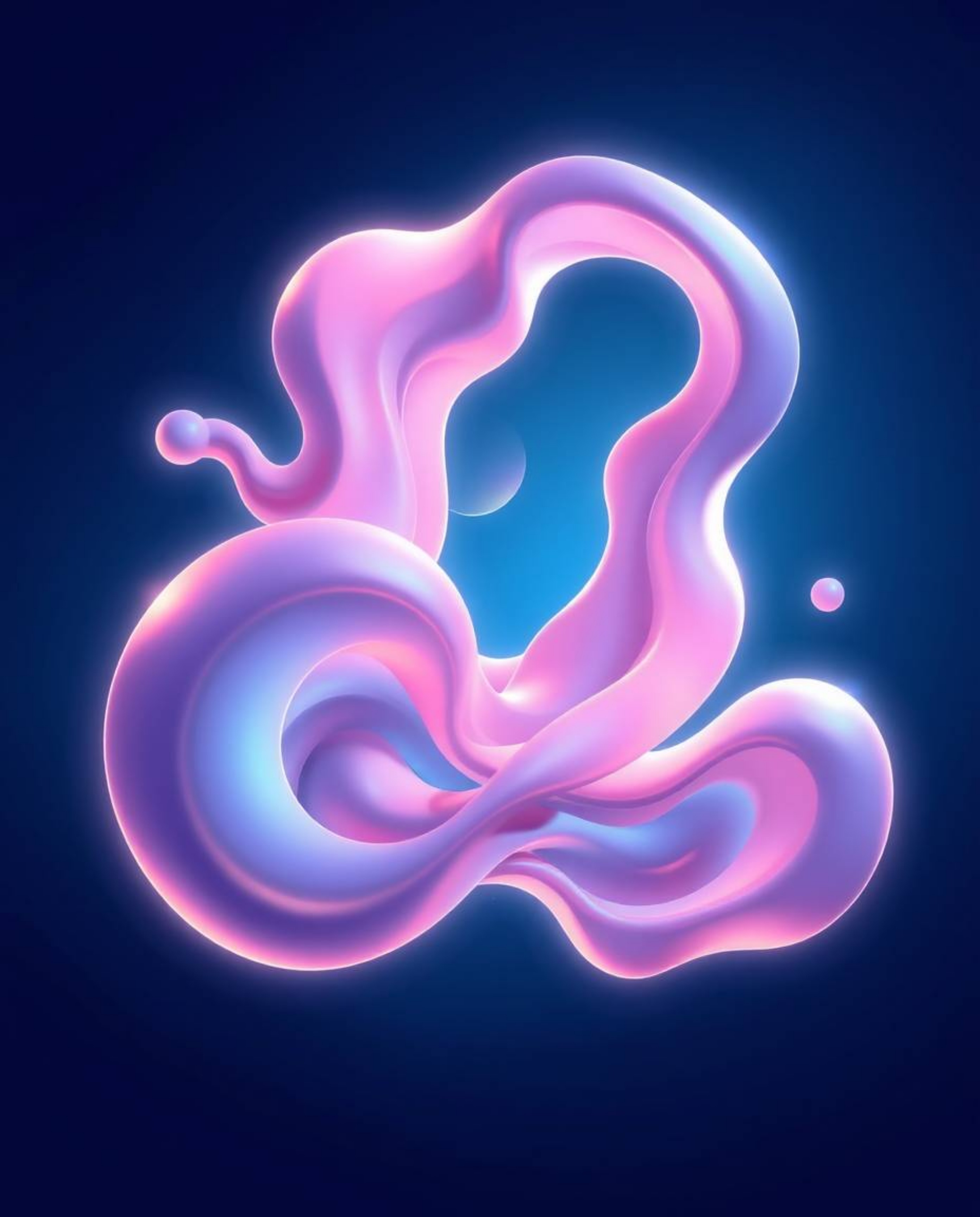 Explore a visually stunning world with cute isekai anime aesthetics blended with futuristic 3D fluid shapes.  Glowing edges a