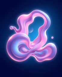 Explore a visually stunning world with cute isekai anime aesthetics blended with futuristic 3D fluid shapes.  Glowing edges a