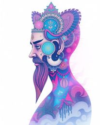 Explore the captivating blend of traditional symbolism and digital distortion in this unique art series. Each piece features 