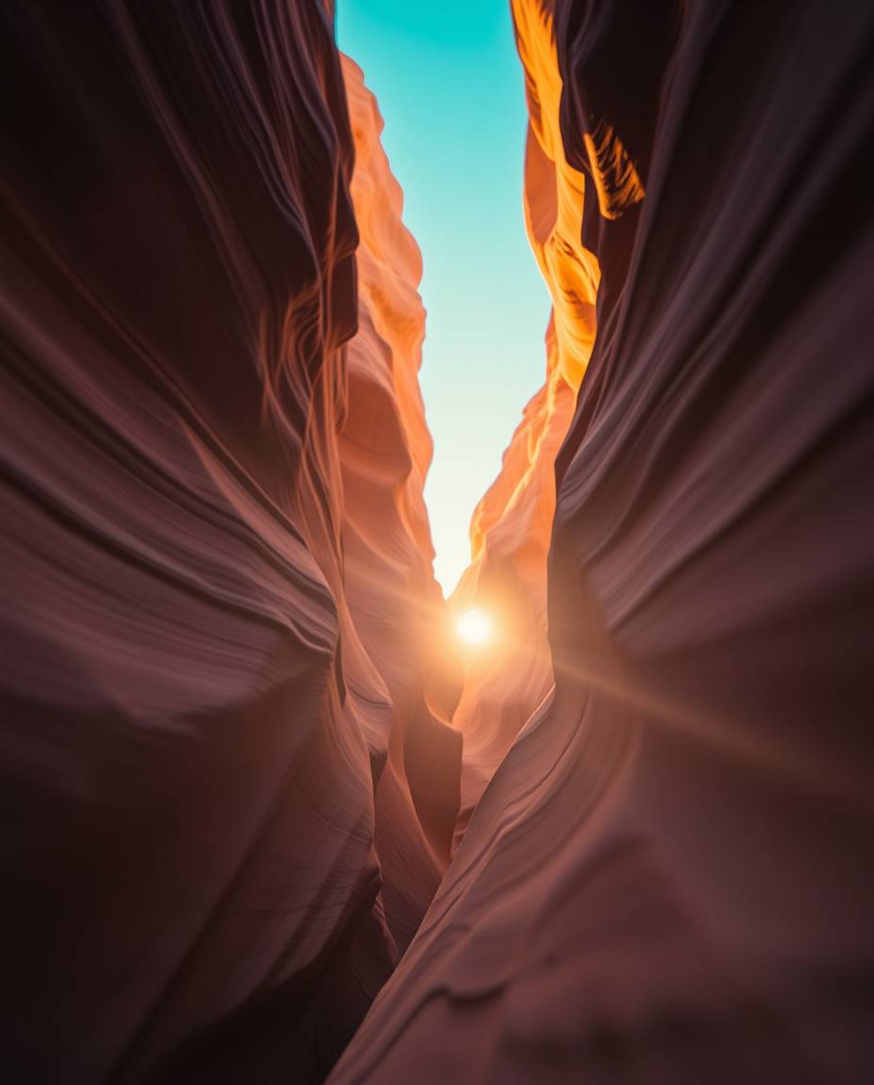 This extreme macro photograph offers an intimate view of sandstone cliffs illuminated by a canyon sunset. The focus is placed