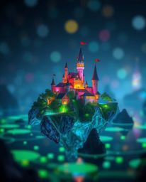 Discover a breathtaking bioluminescent kingdom filled with floating islands and majestic castles. Experience vibrant glowing