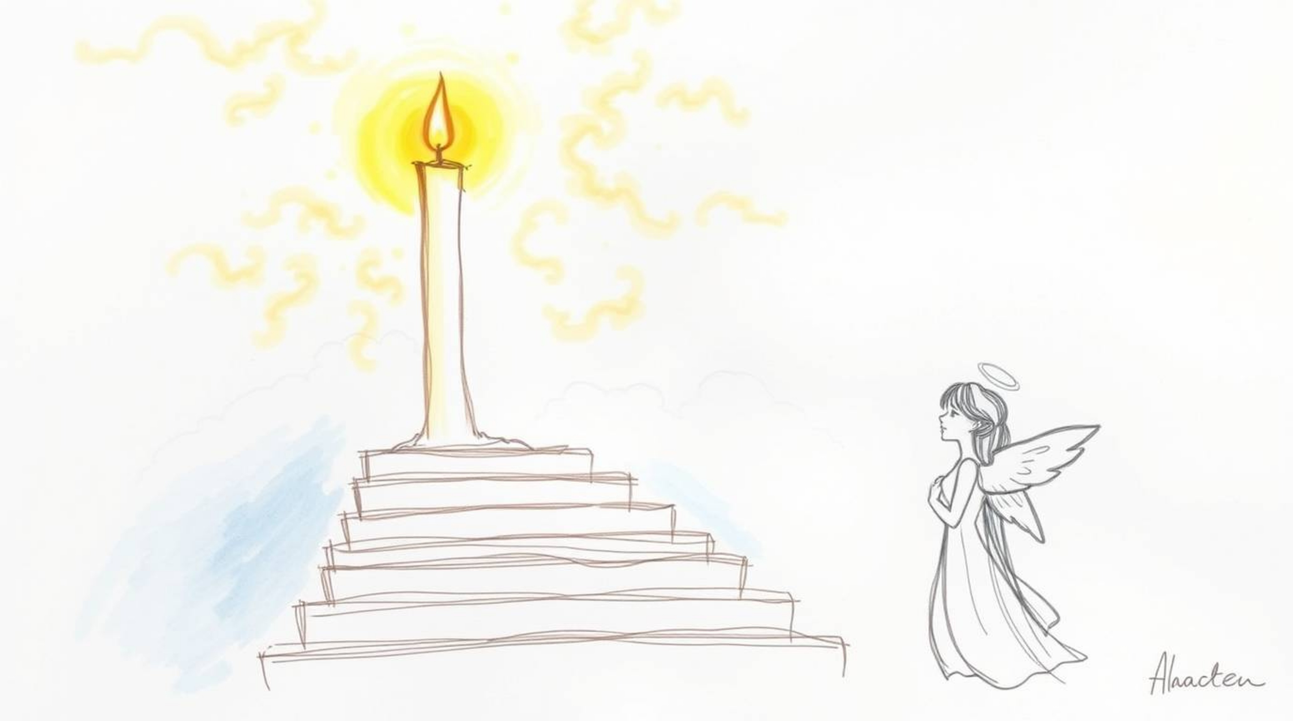 A hand-drawn sketch depicting a warm candlelight glow, showcasing a graceful and elegant style with refined features. Color s