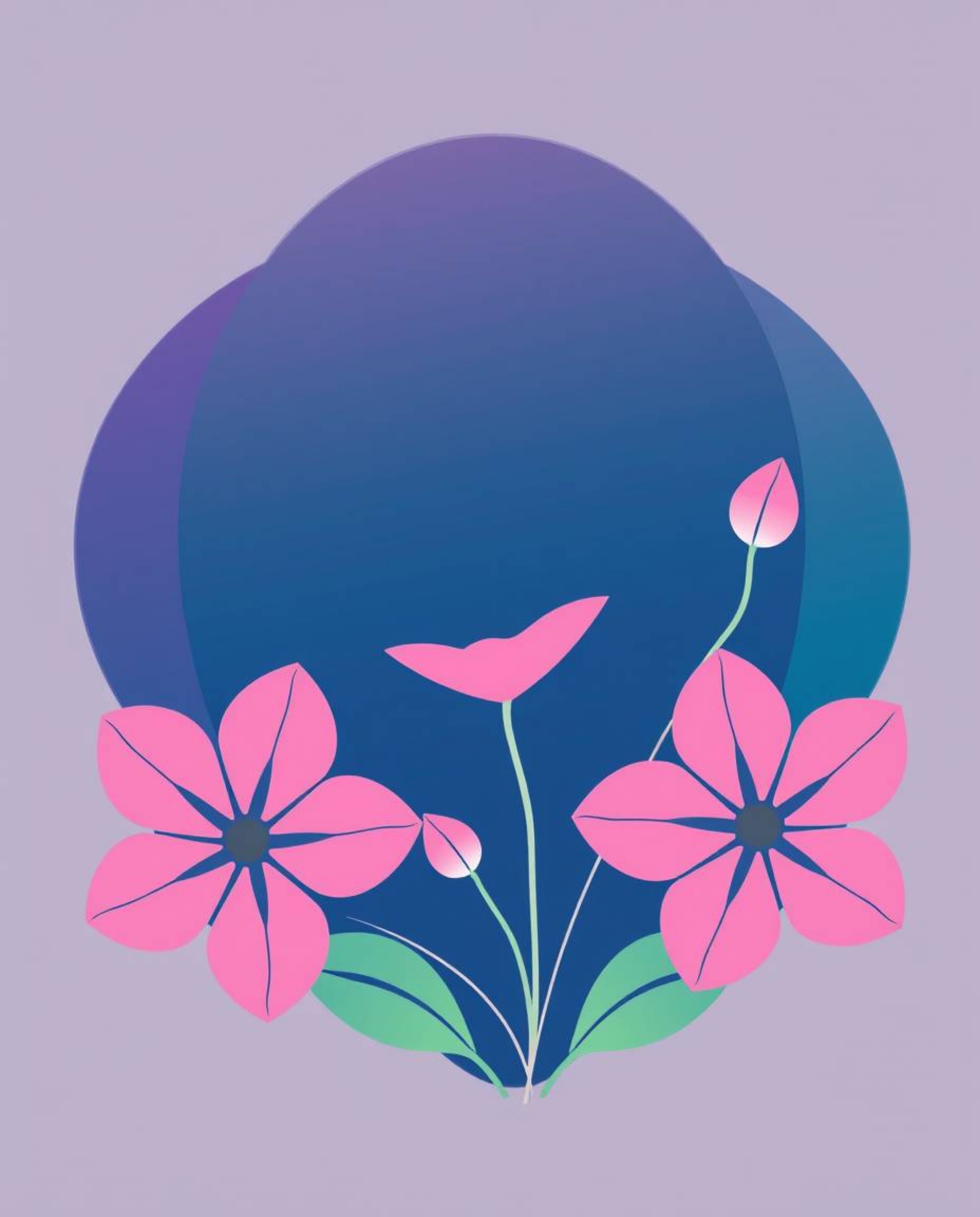 This collection features inspired logos and artworks showcasing smooth gradient transitions and flowers blooming within geome