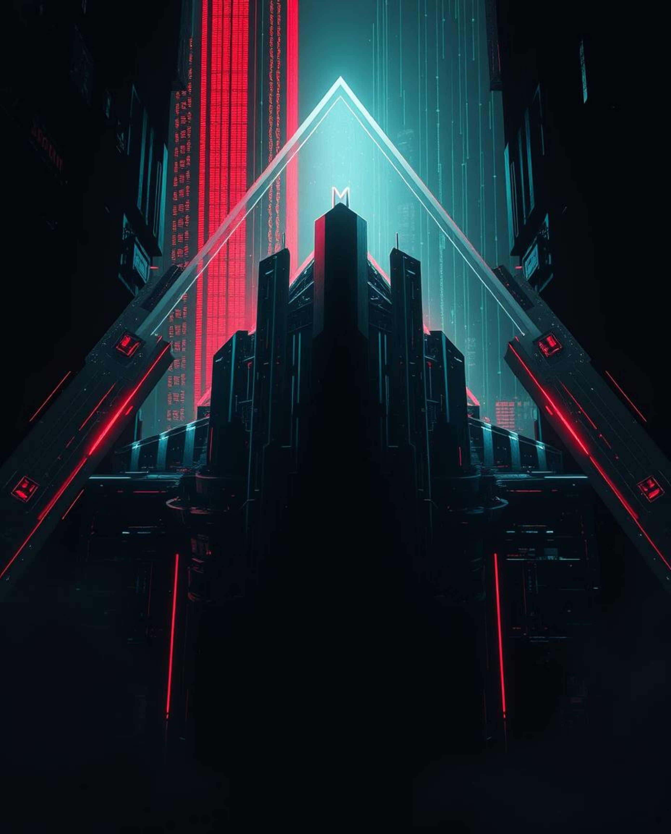 Experience the captivating visuals of a futuristic sci-fi world. This stunning artwork features contrasting chiaroscuro light