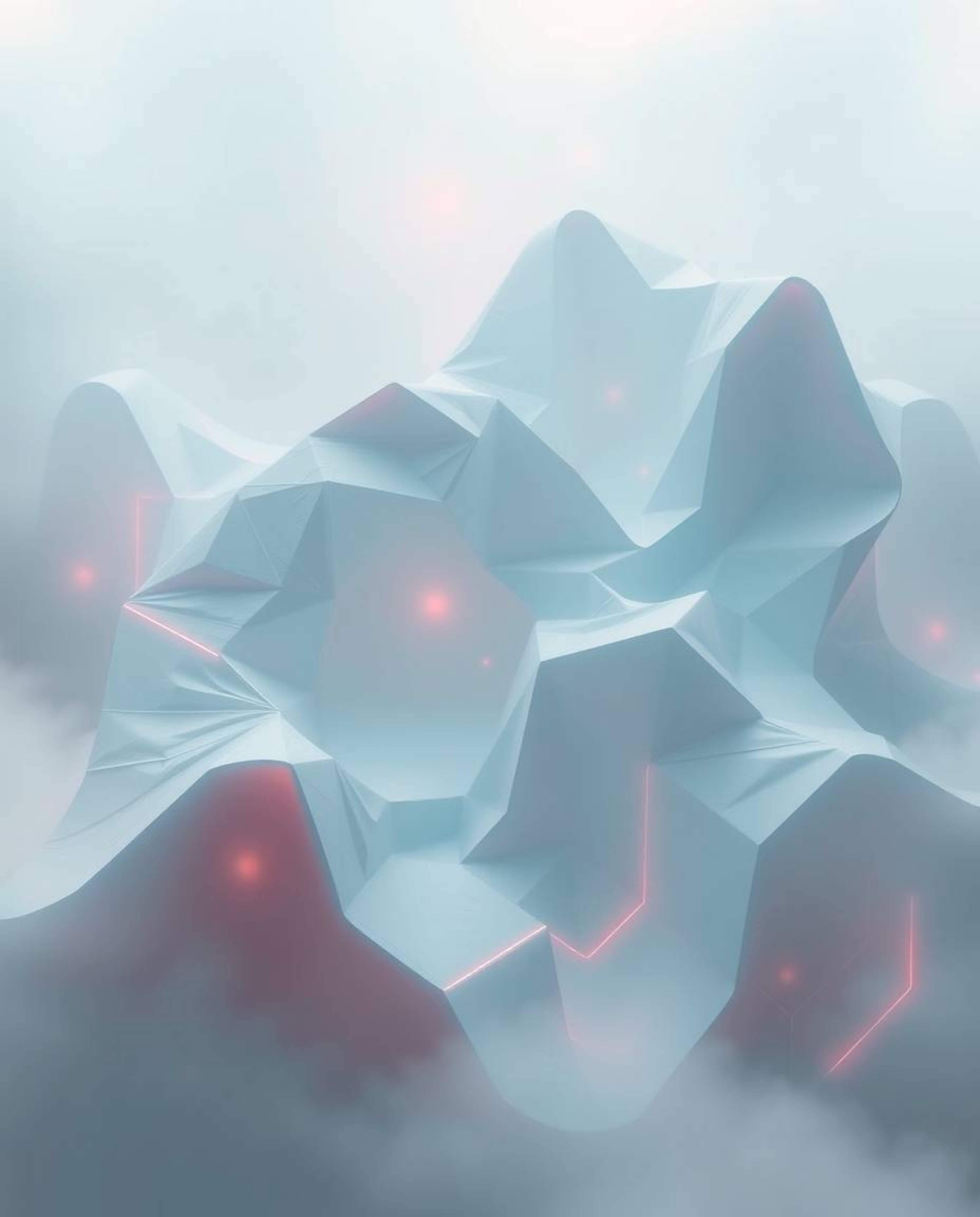 Explore a mesmerizing realm of soft pastel hues and intricate origami-inspired designs intertwined with futuristic 3D fluid s