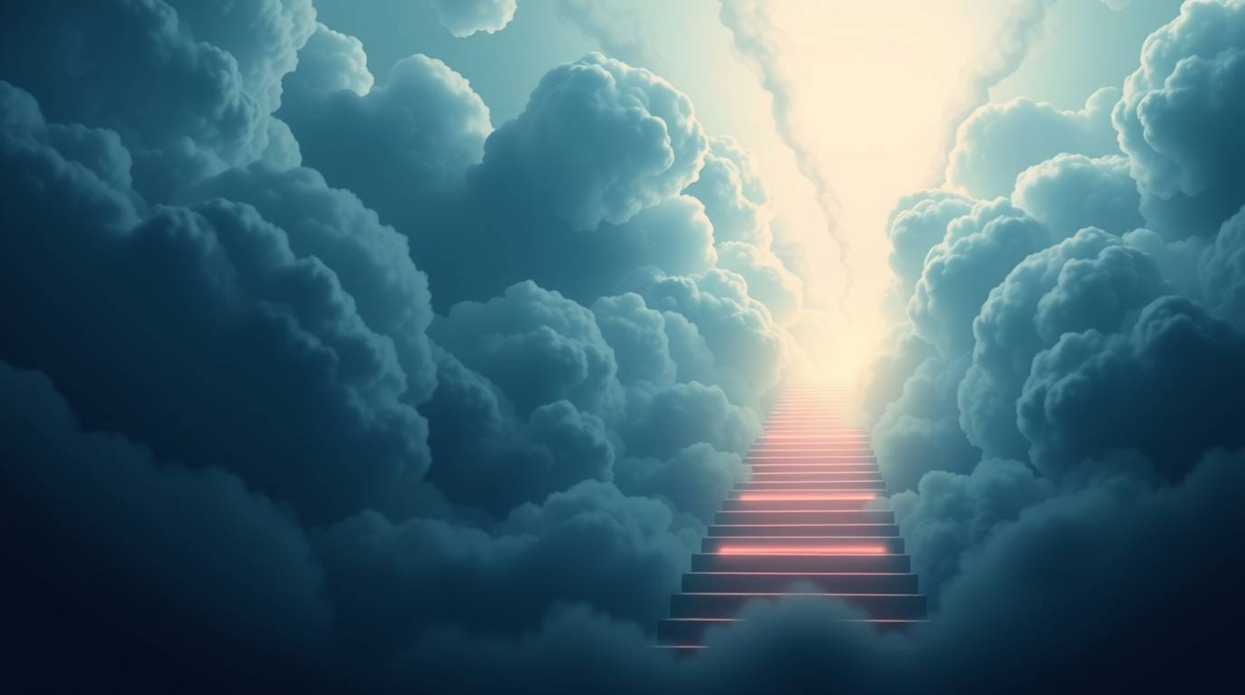 A captivating vector graphic showcases a modern flat design depicting a grand, epic scene. A winding stairway of smoke and li