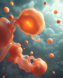 Explore a captivating 3D render featuring fluid organic blobs crafted from translucent materials, gracefully floating in the 
