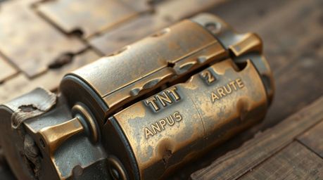 This bronze sculpture depicts a classic exploding TNT gag in a wild west setting. The distinct split cast bronze surface and 