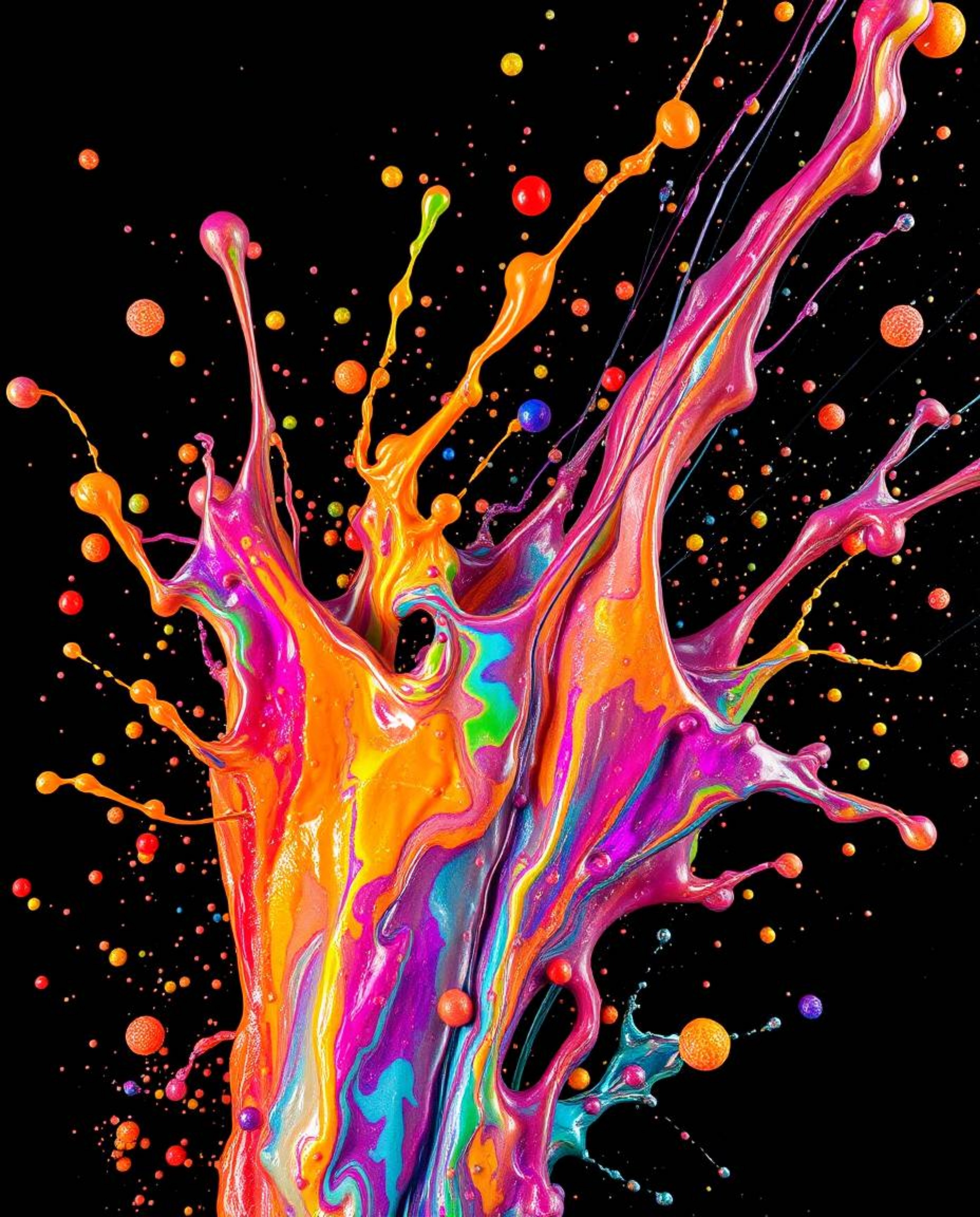 Explore a captivating fusion of classic oil painting techniques and modern aesthetics with iridescent colors overlaying the c