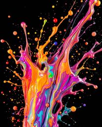 Explore a captivating fusion of classic oil painting techniques and modern aesthetics with iridescent colors overlaying the c