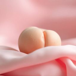 Immerse yourself in the gentle world of sculptural clay art. This close-up ASMR image features a soft, blushing pink peach de