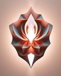 Immerse yourself in an ethereal spiritual vibe with this intricate origami style 3D illustration. Fluid shapes morph into eac