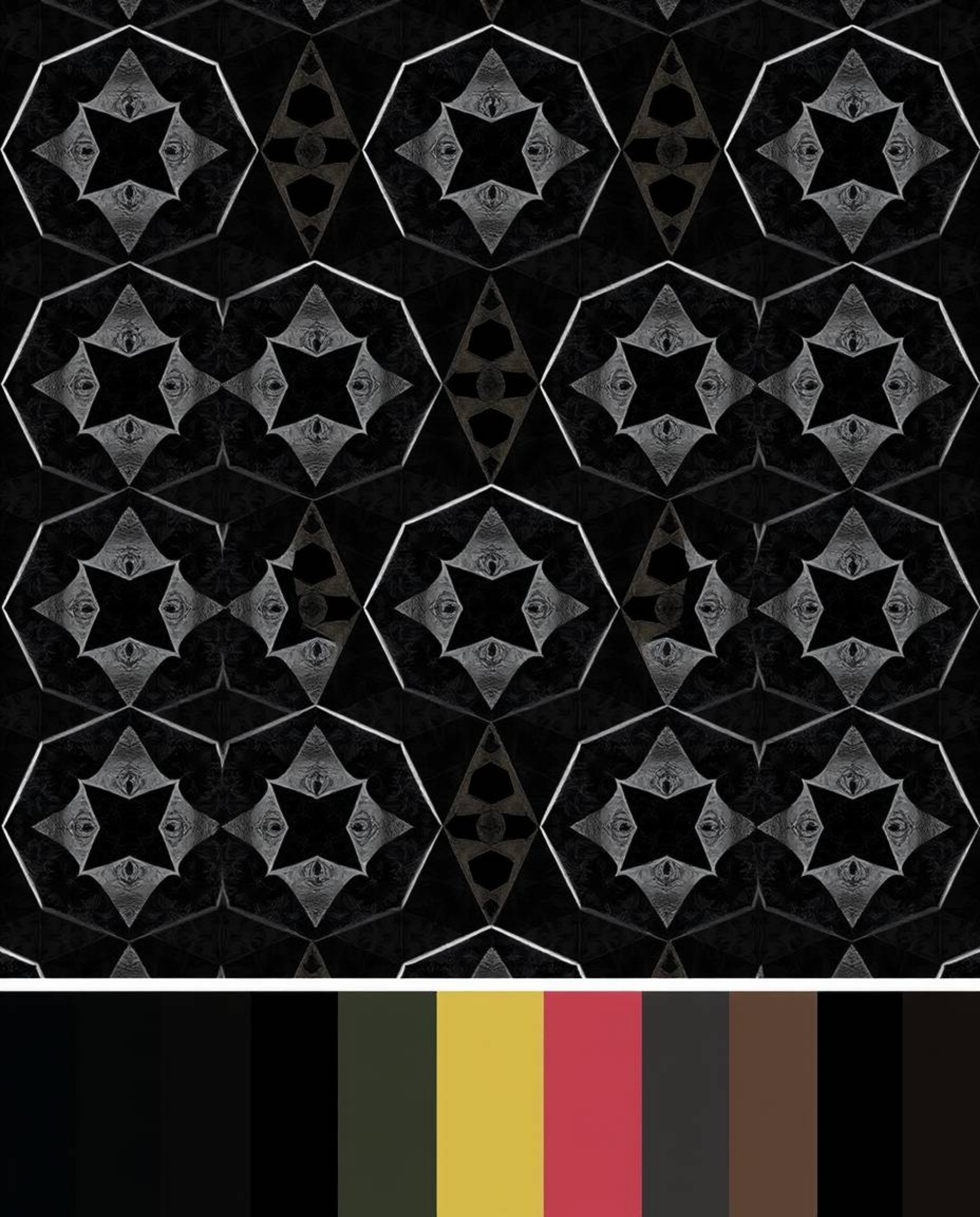 Explore a timeless and elegant aesthetic with this classic black and white image featuring a seamless geometric pattern of he