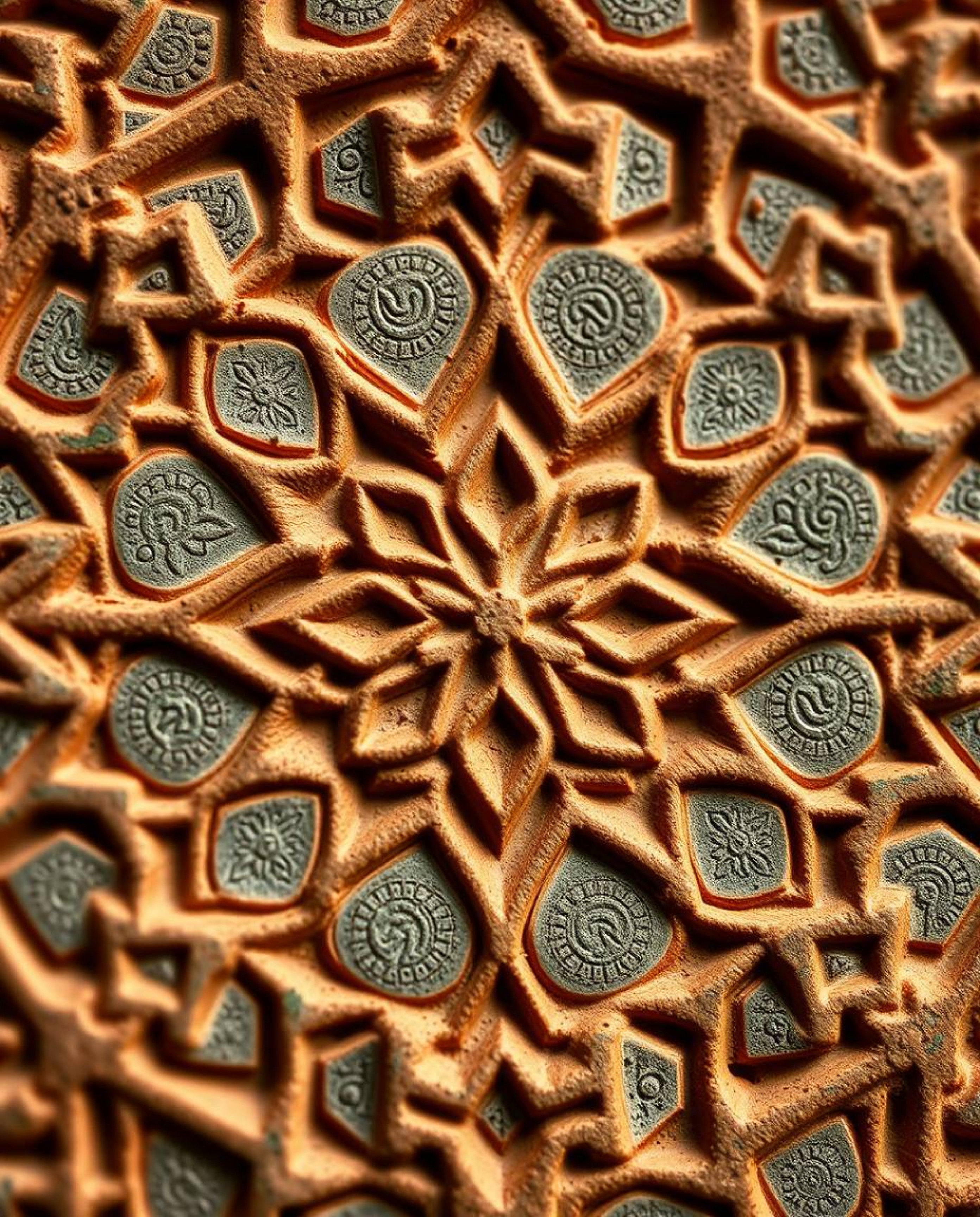 Explore the mesmerizing beauty of Islamic geometric patterns through extreme macro close-ups, revealing the intricate details