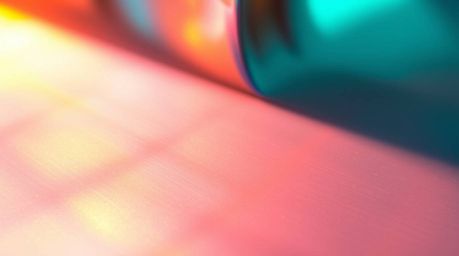 Experience an ethereal spiritual vibe through this captivating image.  An iridescent gradient texture shimmers across a metal