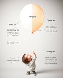 A captivating illustration of a child holding a balloon, featuring bold sections and charming details.  The image boasts a ra
