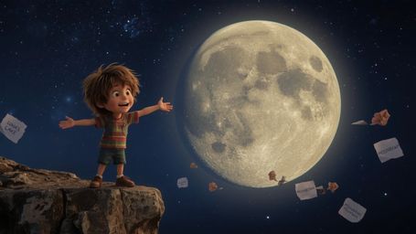 Experience the magic of childhood wonder with this vibrant and whimsical photograph, rendered in a cinematic style reminiscen