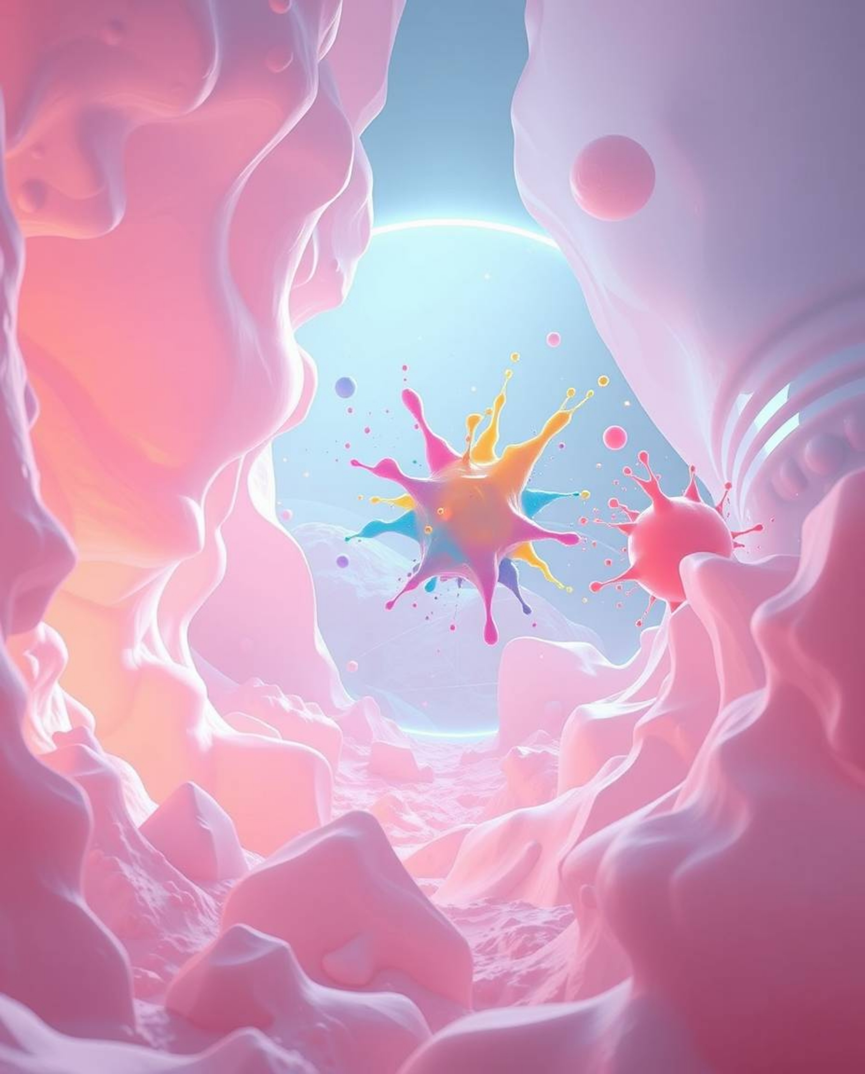 Explore captivating digital artwork featuring soft pastel colors, epic lens glow lighting, and a modern future grand epic sce