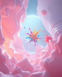 Explore captivating digital artwork featuring soft pastel colors, epic lens glow lighting, and a modern future grand epic sce