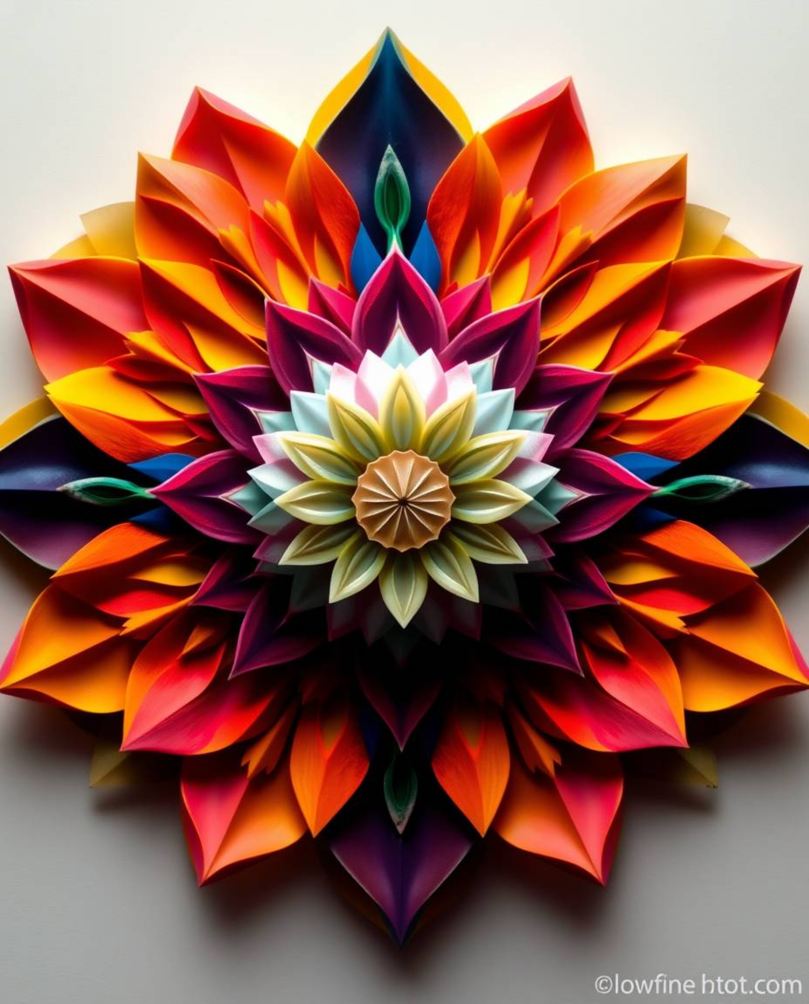 Discover stunning fine art prints featuring professional photographs of geometric floral mandalas.  Each piece showcases a vi