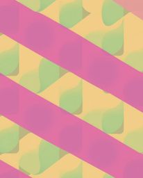 This collection features modern flat design aesthetics, highlighted by geometric pattern wallpaper using soft pastel gradient