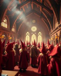 Immerse yourself in the enchanting world of a magical school filled with young wizards. This extreme macro photography series