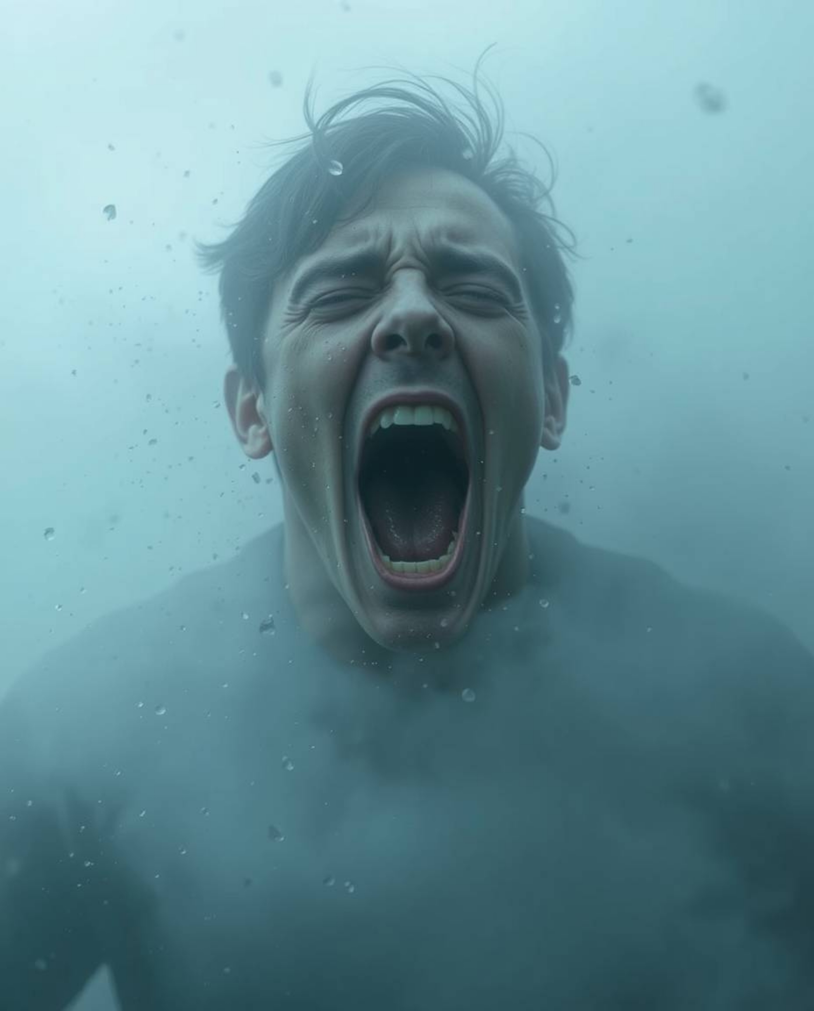 Experience a captivating visual journey where a person screams amidst a world dissolving into pixelated fragments within a th