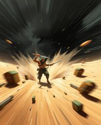 Experience a captivating surreal digital painting featuring a brave Disney-style hero embarking on a thrilling desert adventu