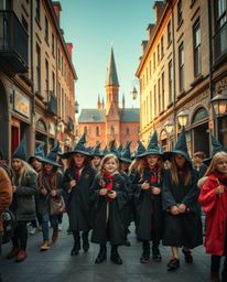 Capturing the essence of a magical school nestled within urban landscapes, this candid street photography series unveils spon
