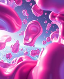 Experience a bright and vibrant cinematic Isekai anime style scene, showcasing smooth 3D fluid shapes with stunning metallic 
