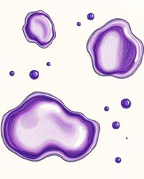 Explore a captivating 3D render featuring fluid organic blobs in deep ultraviolet hues, reminiscent of a hand-drawn sketch. T