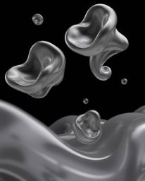 Explore mesmerizing 3D renders featuring graceful and elegant fluid organic blobs crafted with translucent materials that see