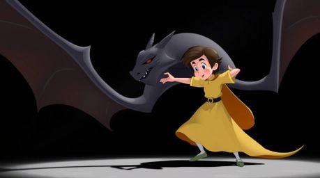A captivating scene depicting a charming prince battling a fierce dragon, rendered in the classic 1950s animation style. The