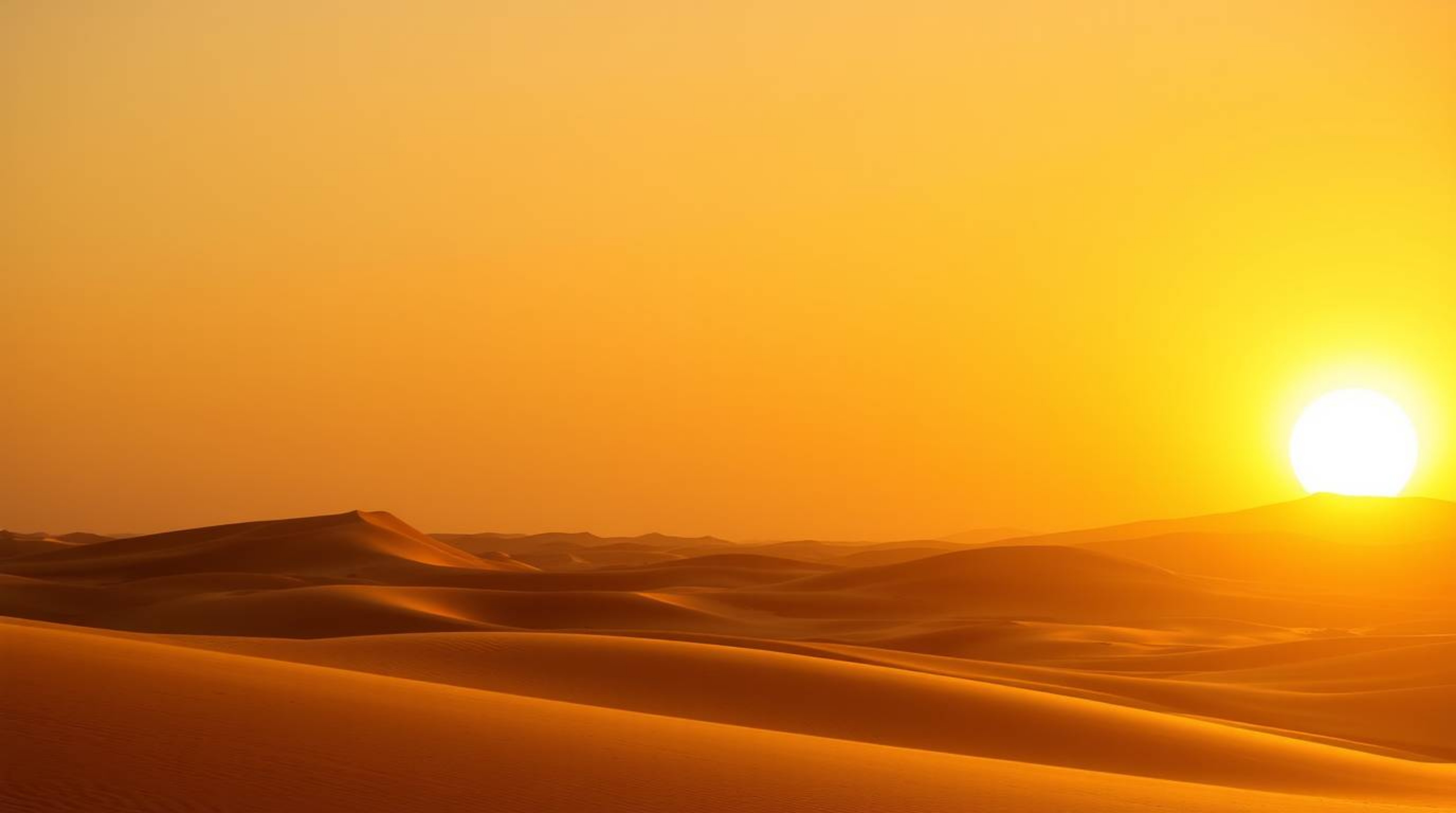A stunning high-resolution stock photo captures a breathtaking sunset at the edge of a desert, showcasing majestic golden dun