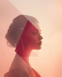Experience the allure of soft cinematic haze, blending graceful and elegant aesthetics with abstract shapes and glitch effect